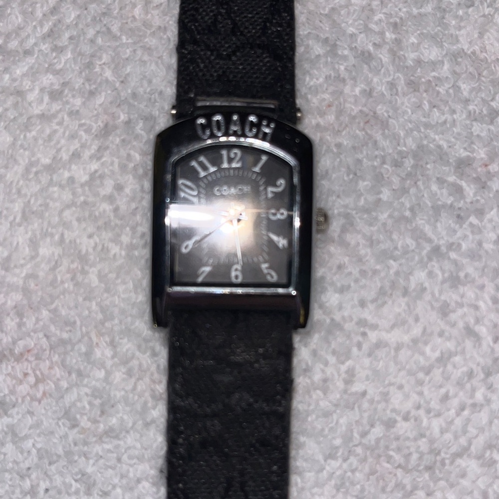 Coach Black And Silver Rectangular Watch - image 5